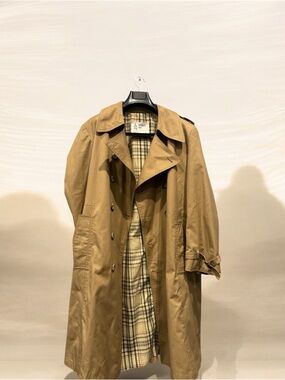 London Fog Khaki Trench Coat with Plaid Lining